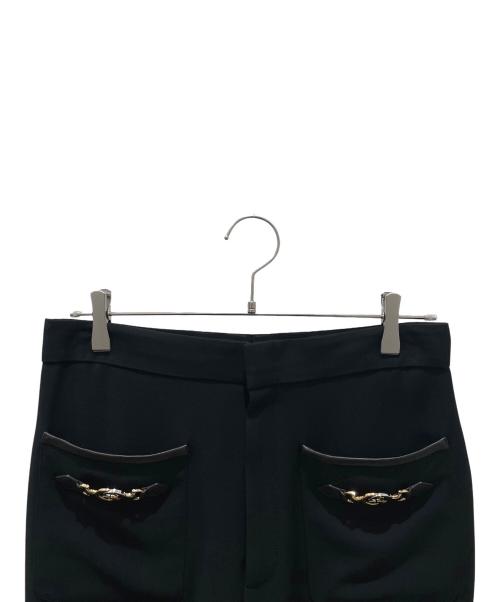 GUCCI（グッチ）GUCCI (グッチ) ズゥミ インターロッキングG ストレートパンツ ブラック サイズ:44の古着・服飾アイテム