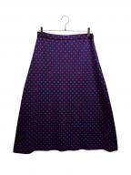 GUCCIグッチ）の古着「ニットスカート/ドット/GG」｜ネイビー/レッド