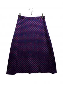 GUCCI（グッチ）の古着「ニットスカート/ドット/GG」｜ネイビー/レッド