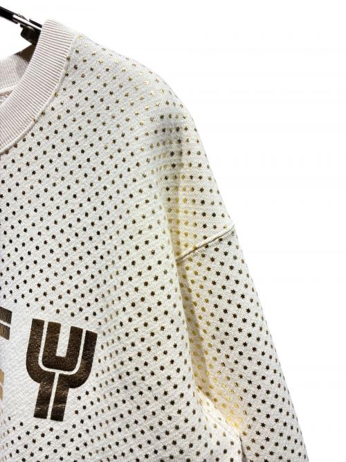 GUCCI（グッチ）GUCCI (グッチ) ロゴプリントラメデザインスウェット アイボリー サイズ:Sの古着・服飾アイテム