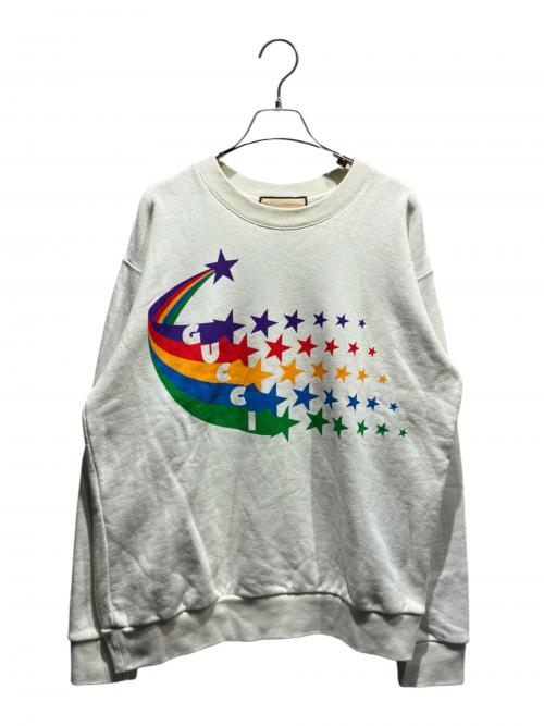 GUCCI（グッチ）GUCCI (グッチ) シューティングスタープリントスウェット オフホワイト サイズ:XSの古着・服飾アイテム