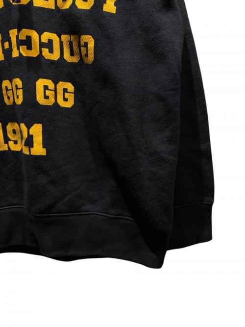 GUCCI（グッチ）GUCCI (グッチ) カレッジロゴプルオーバーパーカー ブラック サイズ:Sの古着・服飾アイテム