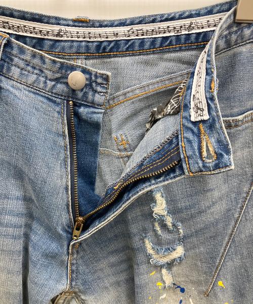 NUMBER (N)INE（ナンバーナイン）NUMBER (N)INE (ナンバーナイン) ペイント加工デニムパンツ インディゴ サイズ:Sの古着・服飾アイテム