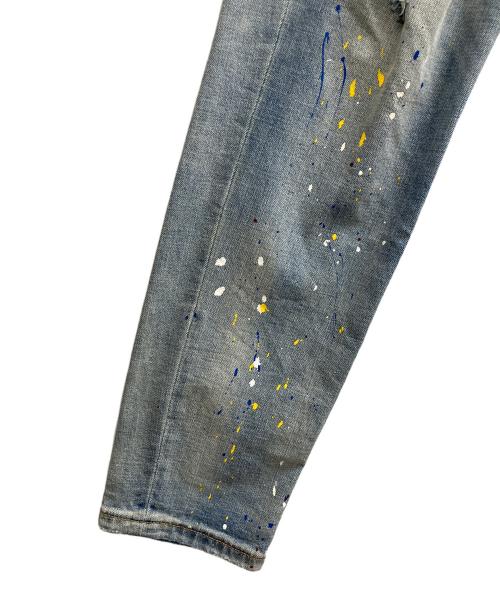 NUMBER (N)INE（ナンバーナイン）NUMBER (N)INE (ナンバーナイン) ペイント加工デニムパンツ インディゴ サイズ:Sの古着・服飾アイテム