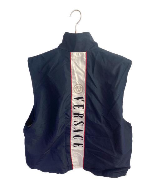 VERSACE JEANS COUTURE（ヴェルサーチ ジーンズクチュール）VERSACE JEANS COUTURE (ヴェルサーチ ジーンズクチュール) ナイロンベスト ネイビー サイズ:表記なしの古着・服飾アイテム