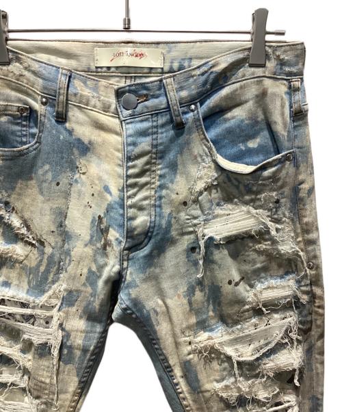 LOST ANGELS（ロストエンジェル）LOST ANGELS (ロストエンジェル) JOSHUA DISTRESSED PAINT SLIM DENIM/ペイントスキニークラッシュデニム ライトブルー サイズ:W30の古着・服飾アイテム