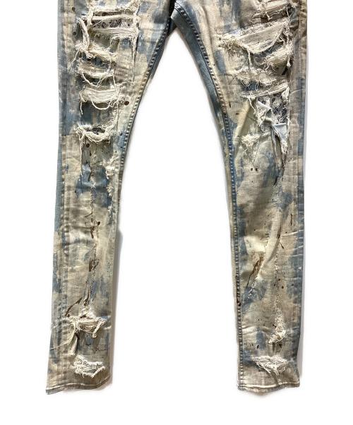 LOST ANGELS（ロストエンジェル）LOST ANGELS (ロストエンジェル) JOSHUA DISTRESSED PAINT SLIM DENIM/ペイントスキニークラッシュデニム ライトブルー サイズ:W30の古着・服飾アイテム