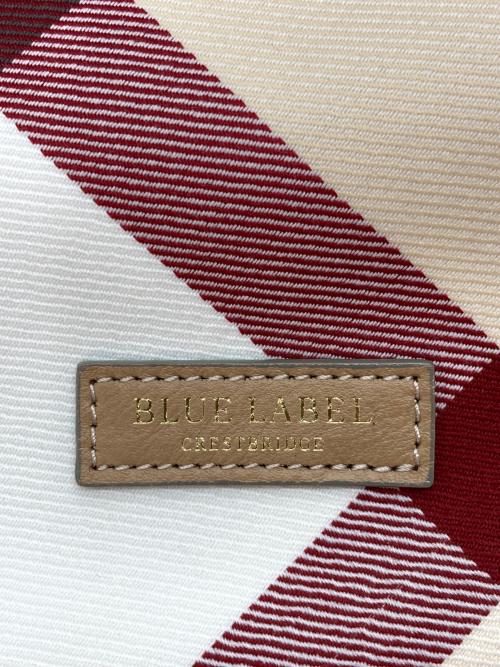 BLUE LABEL CRESTBRIDGE（ブルーレーベルクレストブリッジ）BLUE LABEL CRESTBRIDGE (ブルーレーベルクレストブリッジ) チェックギャザートートバック ベージュ×ブラックの古着・服飾アイテム