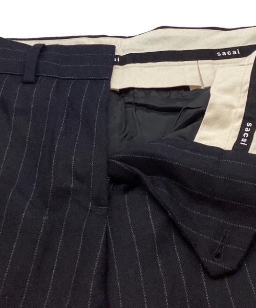 sacai（サカイ）sacai (サカイ) サイドラインフレアスラックス / 22AW / 22-06335 ネイビー サイズ:2の古着・服飾アイテム