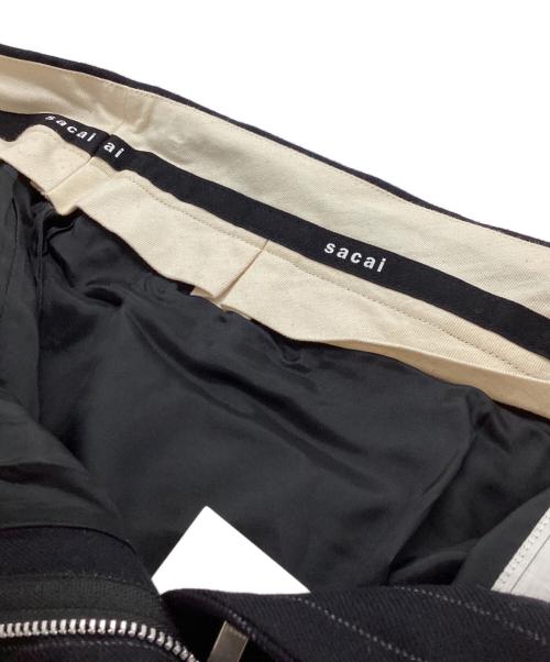 sacai（サカイ）sacai (サカイ) サイドラインフレアスラックス / 22AW / 22-06335 ネイビー サイズ:2の古着・服飾アイテム