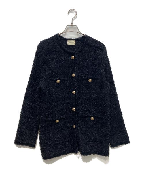 UNITED ARROWS（ユナイテッドアローズ）UNITED ARROWS (ユナイテッドアローズ) ツイード モール パイピング カーディガン ブラック サイズ:-の古着・服飾アイテム