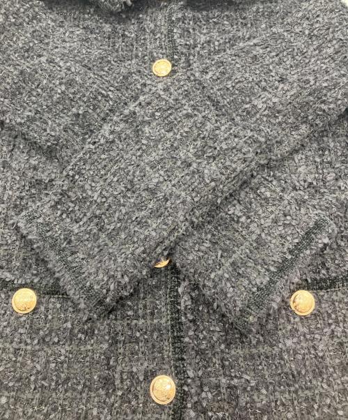 UNITED ARROWS（ユナイテッドアローズ）UNITED ARROWS (ユナイテッドアローズ) ツイード モール パイピング カーディガン ブラック サイズ:-の古着・服飾アイテム