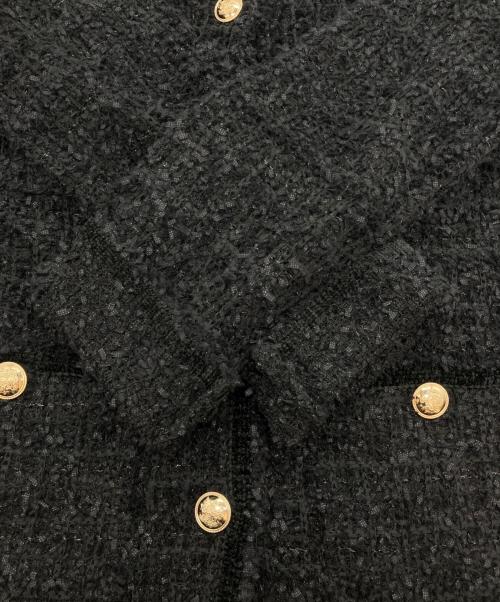 UNITED ARROWS（ユナイテッドアローズ）UNITED ARROWS (ユナイテッドアローズ) ツイード モール パイピング カーディガン ブラック サイズ:-の古着・服飾アイテム