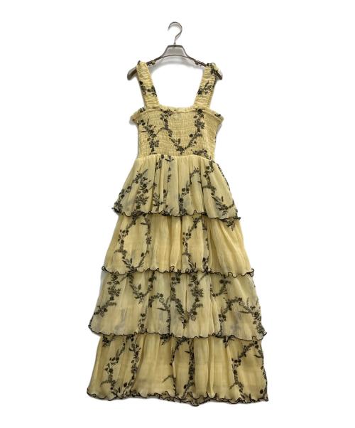 GANNI（ガニー）GANNI (ガニー) TIERED MIDI DRESS イエロー サイズ:Freeの古着・服飾アイテム