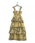 GANNI (ガニー) TIERED MIDI DRESS イエロー サイズ:Free：15000円