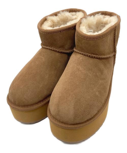 emu（エミュー）emu (エミュー) Stinger Micro Flatform ムートンブーツ W13082 ブラウン サイズ:23cmの古着・服飾アイテム