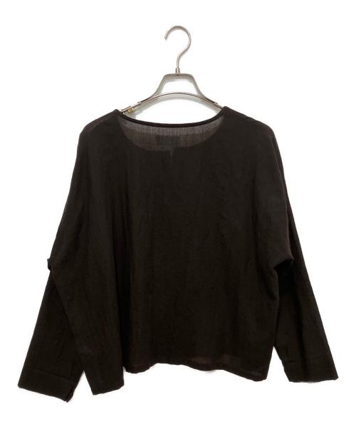 HUIS（ハウス）HUIS (ハウス) ウォッシャブルウールショートカーディガン ブラウン サイズ:FREEの古着・服飾アイテム