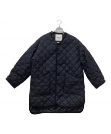 Gymphlex（ジムフレックス）の古着「キルティングコート　ナイロンタフタ キルトダウン カラーレスコート」｜ブラック
