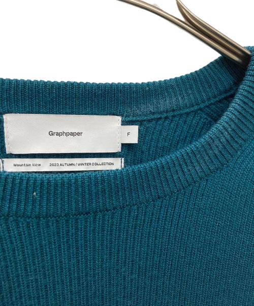 Graphpaper（グラフペーパー）Graphpaper (グラフペーパー) High Density Crew Neck Knit　GM233-80062C グリーン サイズ:Ｆの古着・服飾アイテム
