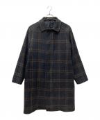 TAGLIATORE×Brilla per il gustoタリアトーレ×ブリッラ ペル イルグースト）の古着「別注 SAM ダブルチェック バルカラーコート」｜ブラック×ブラウン