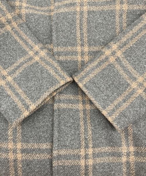 TAGLIATORE（タリアトーレ）TAGLIATORE (タリアトーレ) Brilla per il gusto (ブリッラ ペル イルグースト) 別注 SAM ダブルチェック バルカラーコート ブラック×ブラウン サイズ:44の古着・服飾アイテム