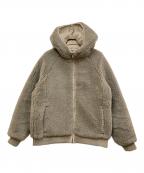 THREE DOTSスリードッツ）の古着「upcycled eco fur hoodie blouson」｜グレー
