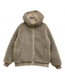 THREE DOTS（スリードッツ）の古着「upcycled eco fur hoodie blouson」｜グレー