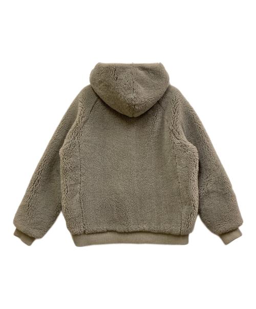THREE DOTS（スリードッツ）THREE DOTS (スリードッツ) upcycled eco fur hoodie blouson グレー サイズ:40の古着・服飾アイテム