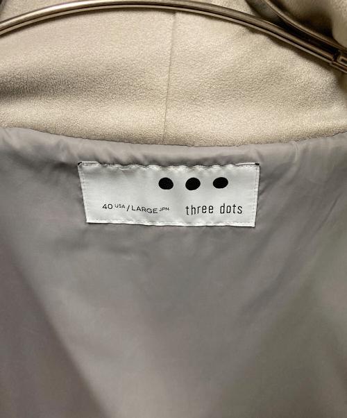 THREE DOTS（スリードッツ）THREE DOTS (スリードッツ) upcycled eco fur hoodie blouson グレー サイズ:40の古着・服飾アイテム
