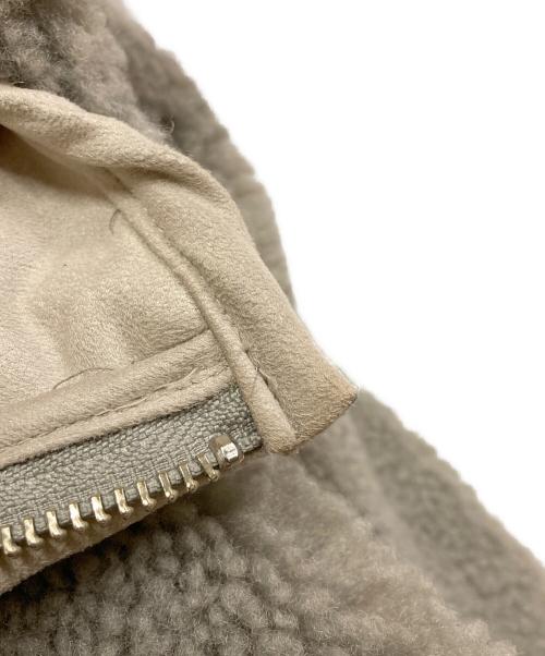 THREE DOTS（スリードッツ）THREE DOTS (スリードッツ) upcycled eco fur hoodie blouson グレー サイズ:40の古着・服飾アイテム