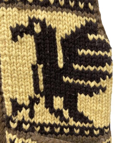 KANATA（カナタ）KANATA (カナタ) イーグルデザイン カウチンニットベスト ブラウン サイズ:Freeの古着・服飾アイテム