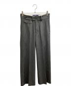 SHIKITARIシキタリ）の古着「STRIPE FLARE SLACKS」｜グレー×ホワイト