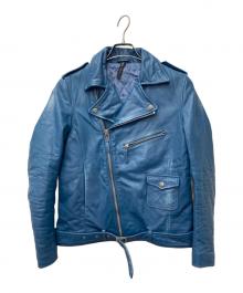 glamb（グラム）の古着「ダブルライダースジャケット」｜ブルー