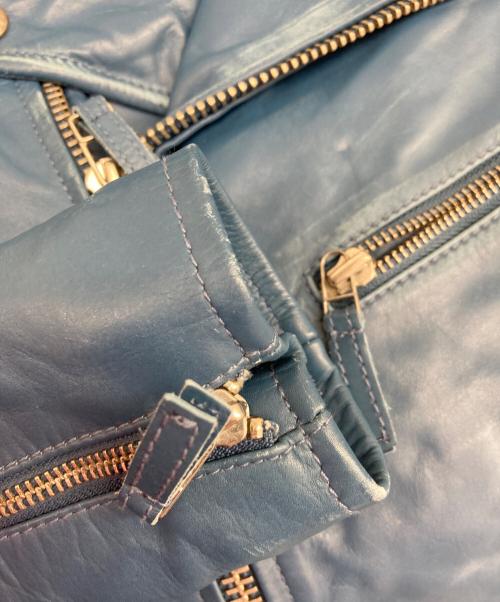 glamb（グラム）glamb (グラム) ダブルライダースジャケット ブルー サイズ:1の古着・服飾アイテム