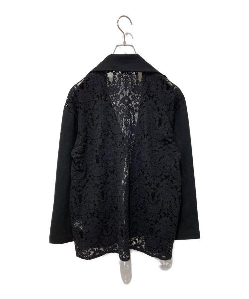 yohji yamamoto+noir（ヨウジヤマモトプリュスノアール）yohji yamamoto+noir (ヨウジヤマモトプリュスノアール) レース切替ウールジャケット ブラック サイズ:2の古着・服飾アイテム