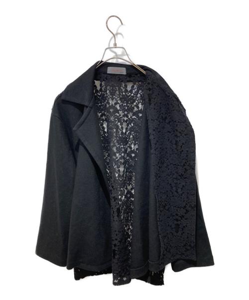 yohji yamamoto+noir（ヨウジヤマモトプリュスノアール）yohji yamamoto+noir (ヨウジヤマモトプリュスノアール) レース切替ウールジャケット ブラック サイズ:2の古着・服飾アイテム