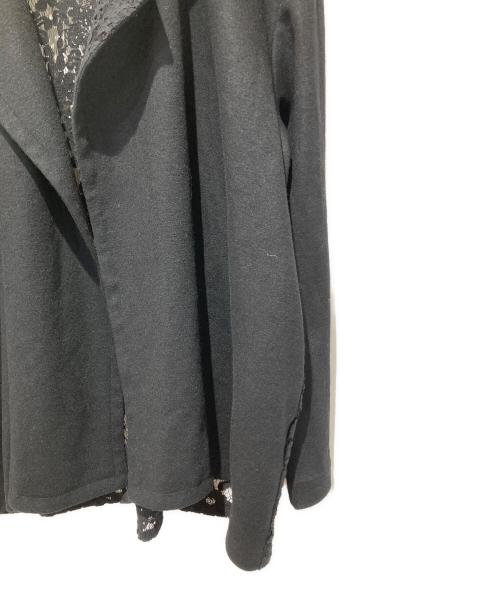 yohji yamamoto+noir（ヨウジヤマモトプリュスノアール）yohji yamamoto+noir (ヨウジヤマモトプリュスノアール) レース切替ウールジャケット ブラック サイズ:2の古着・服飾アイテム