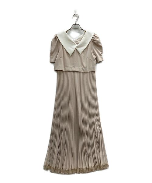 HER LIP TO（ハーリップトゥ）HER LIP TO (ハーリップトゥ) Butterfly Collar Pleated Dress ベージュ サイズ:Mの古着・服飾アイテム