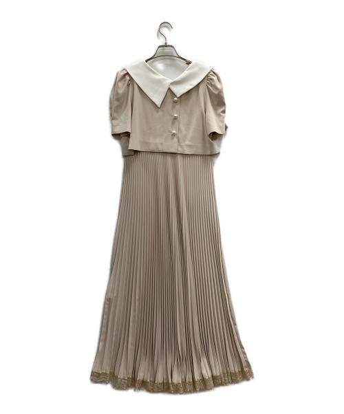 HER LIP TO（ハーリップトゥ）HER LIP TO (ハーリップトゥ) Butterfly Collar Pleated Dress ベージュ サイズ:Mの古着・服飾アイテム