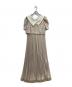 HER LIP TO（ハーリップトゥ）の古着「Butterfly Collar Pleated Dress」｜ベージュ