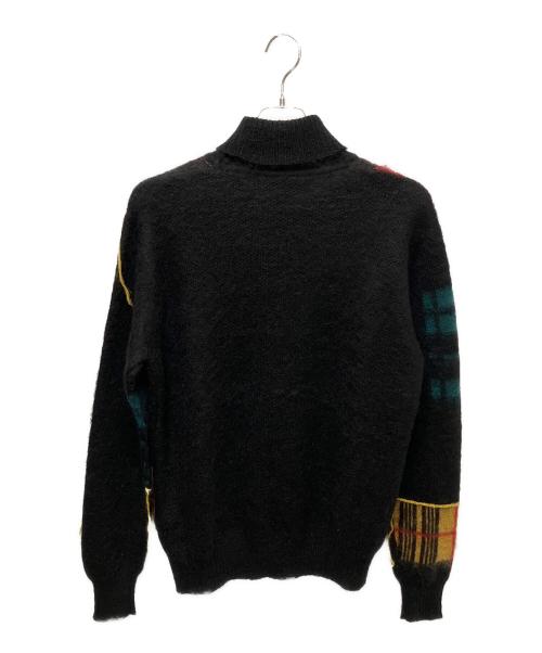 J.W.ANDERSON（ジェイダブリューアンダーソン）J.W.ANDERSON (ジェイダブリューアンダーソン) パッチワークモヘアニット ブラック サイズ:Ｓの古着・服飾アイテム