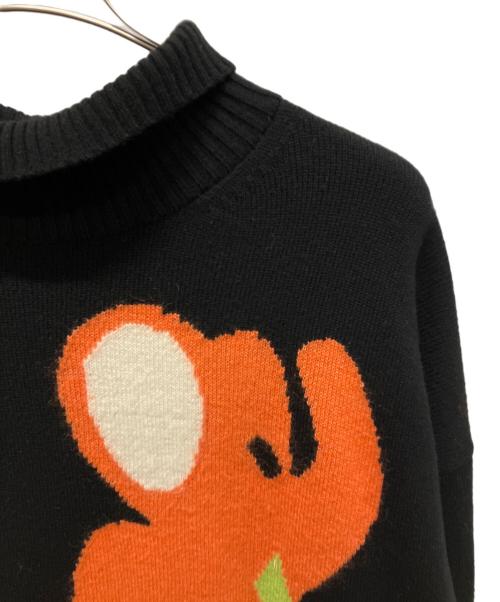 J.W.ANDERSON（ジェイダブリューアンダーソン）J.W.ANDERSON (ジェイダブリューアンダーソン) Multi Elephant Turtleneck Jumper ブラック サイズ:Mの古着・服飾アイテム