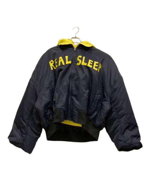 J.W.ANDERSON（ジェイダブリューアンダーソン）J.W.ANDERSON (ジェイダブリューアンダーソン) REAL SLEEP BOMBER JACKET ネイビー×イエロー サイズ:SIZE 38の古着・服飾アイテム