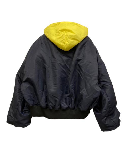 J.W.ANDERSON（ジェイダブリューアンダーソン）J.W.ANDERSON (ジェイダブリューアンダーソン) REAL SLEEP BOMBER JACKET ネイビー×イエロー サイズ:SIZE 38の古着・服飾アイテム