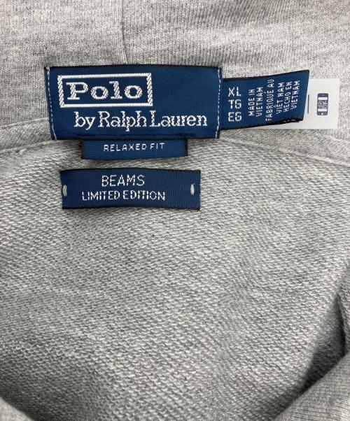 POLO RALPH LAUREN（ポロ・ラルフローレン）POLO RALPH LAUREN (ポロ・ラルフローレン) BEAMS (ビームス) プルオーバーパーカー　ポロベア グレー サイズ:XLの古着・服飾アイテム