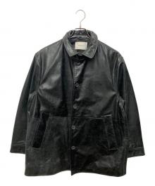 MAISON SPECIAL（メゾンスペシャル）の古着「Buffalo Crack Leather Dress-Over Car Coat」｜ブラック