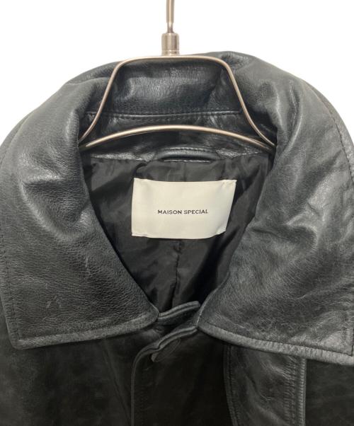 MAISON SPECIAL（メゾンスペシャル）MAISON SPECIAL (メゾンスペシャル) Buffalo Crack Leather Dress-Over Car Coat ブラック サイズ:SIZE0の古着・服飾アイテム