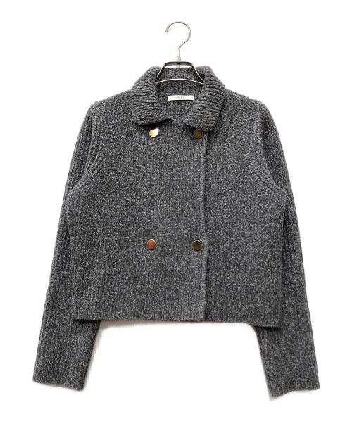 ANAYI（アナイ）ANAYI (アナイ) スーパージロン襟付き カーディガン グレー サイズ:38の古着・服飾アイテム