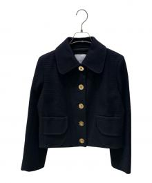 patou（パトゥ）の古着「コットンツイード ショート テーラードジャケット」｜ブラック
