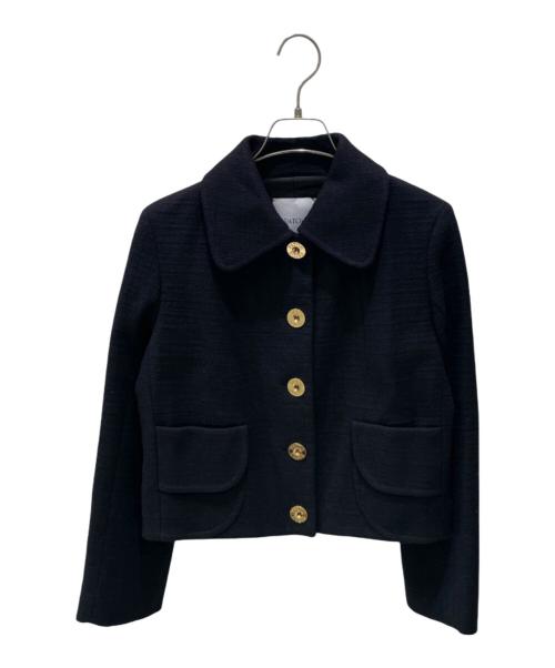 patou（パトゥ）patou (パトゥ) コットンツイード ショート テーラードジャケット ブラック サイズ:38の古着・服飾アイテム